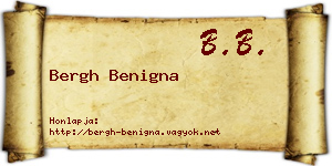 Bergh Benigna névjegykártya